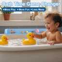 Splash Guard for Bathtub Kids, Longer Silicone Bathtub Water Guard, Toy Tray Caddy Holder for Tub, Bathtub Splash Guard Prevent Water Spills in Bathroom (2.6FT, Blue)