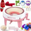 [2025 Upgraded] Sentro Knitting Machine 40 Needles, Perfect Knitting & Crochet Kit for Beginners, Smart Knitting Loom Supplies, Cute Animal Crochet Kit As Bonus, Christmas Gifts for Kids & Adults