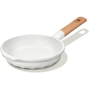 COOKLOVER Nonstick Frying Pan 100% PFOA Free Cookware Induction Skillet Stir Fry Pan (White, 7.9 inch)