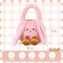 Easter Basket Plush for Kids, Cute Bunny Easter Bucket Egg Hunt Bag Boys Girls Festivals Gift