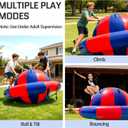 OZIS 6.5x3.6 FT Inflatable Dome Rocker Bouncer with Electric Pump, 380 LBS Weight Capacity, Bounce, Climb & Tilt Toy with 6 Handles, Outdoor Kids Giant Blow Up Bouncer Ball for Pool, Backyard, Lawn