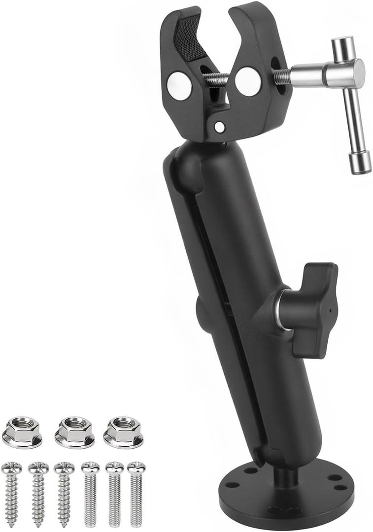 Trolling Motor Mount Stabilizer Support for Minn kota Terrova/Riptide Terrova/Ulterra/PowerDrive, Tough-Claw Boat Trolling Motor Shaft Reduces Bounce, 360 Adjustable, Fits to 0.6" to 2" Diameter Bar