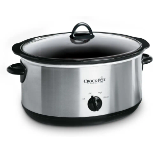 Crock-Pot 7 Quart Oval Manual Slow Cooker, Stainless Steel (SCV700-S-BR), Versatile Cookware for Large Families or Entertaining