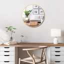 Itrue 12 Inch Small Round Wall Mirror, Gold Metal Frame Decorative Circle Mirror with Wall Mount Hook for Bathroom Bedroom Entryway Accent Mirror, Not Full Size