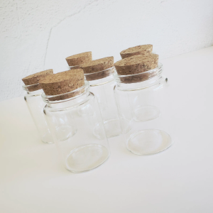 Glass Jars with Cork Lid, Pack of 4