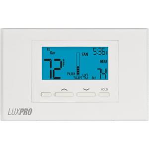 Lux Pro P621U-010 Programmable 5-1-1 Day Thermostat, 2 Heat, 1 Cool, Batteries Included