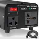 Yinleader 500W Voltage Transformer Power Converter(110V to 220V, 220V to 110V) Step Up/Down Converter 110/120 Volt - 220/240 Volt w/US Power Cord [300W Continuous Power]