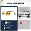 RUIYEY Bathroom Vanity Light Fixtures: 3-Lights Gold Vanity Lights Over Mirror, 17 Inch E26 60W Modern Bathroom Lighting Fixture with Milky White Glass for Bath Restroom