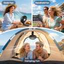 Portable Handheld Fan, 10000mAh Rechargeable Personal Fan for 40H, 6-Inch Ultra Quiet Foldable Hand Fan, 5-Speed Gentle Airflow Battery Operated Fans for Travel Outdoor Lash Makeup Gifts for Women