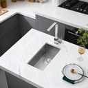 10x18 Inch Undermount Bar Sink, Handmade 304 Stainless Steel Kitchen Sink, Rear-Set Drain, 6" Deep Single Bowl, R10 Corner,for Small Kitchen, Bar, RV Sink