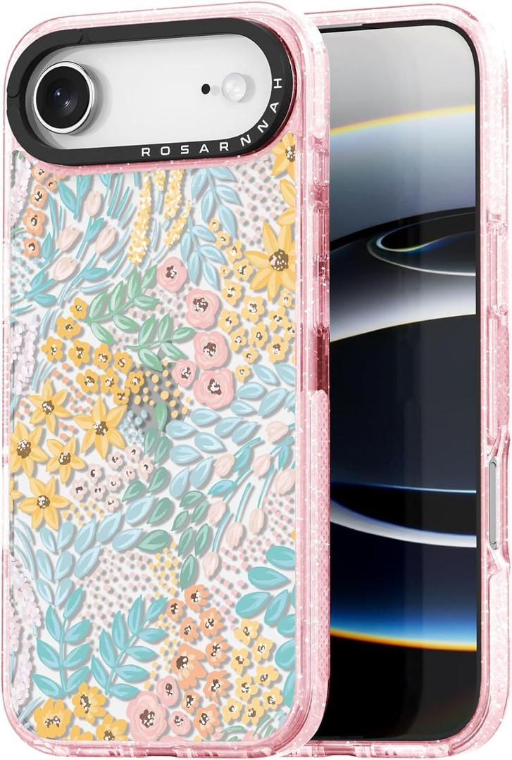for iPhone Air Case Cute - Durable Shockproof 6.6 ft Drop Impact Phone Case - Funny Blue Spring Design (6.5") Glitter Pink