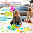 Frog Balance Counting Toys, Cool Math Learning Games for Boys and Girls, Educational Number Preschool Toy, Fun Children's Gift STEM Math Games for Kids Age 3+ (63 PCS)