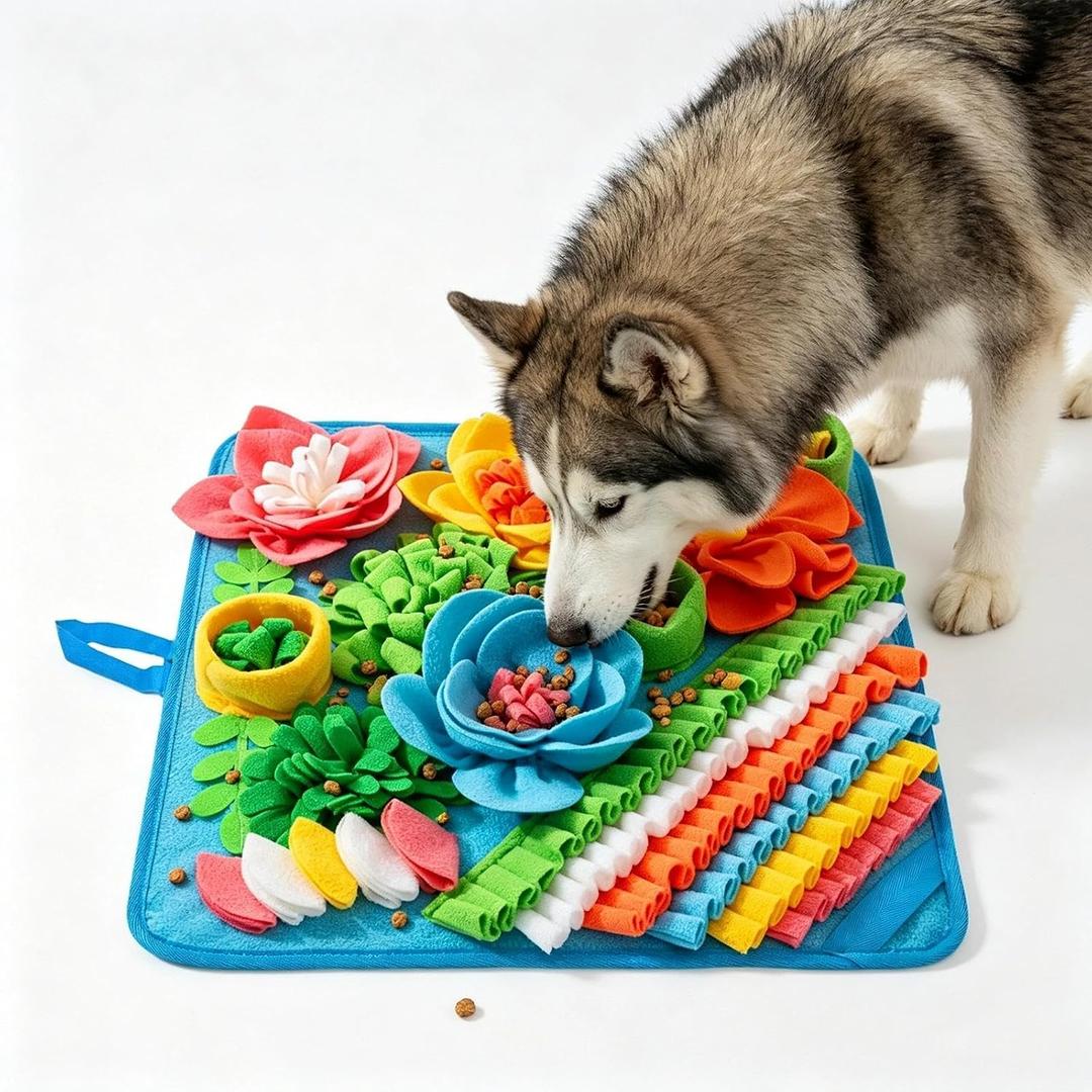 Snuffle Mat for Large Dogs - 19.5" Snuffle Mat for Dogs Reduce Boredom Blue 