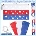 TaoBary 4th of July Party Decoration 492ft Red White Blue Streamers 600 Sheet Fourth of July Crafts Paper Chain Strips 52.5ft Star Hanging Independence Day Decor Patriotic Supplies(Royal Blue)