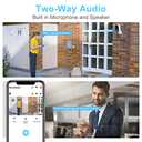 DCT Security Cameras Wireless Outdoor: WiFi Battery Cameras for Home Outside 2K Color Night Vision Motion Detection Surveillance Cameras Two-Way Audio Siren Alarm Spotlight(White)