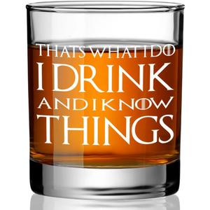 I Drink and I Know Things Funny Whiskey Glasses Gifts for Men Dad Farther Husband,Bookish Retirement Anniversary Birthday Gift for Men Uncle Grandpa Friends Coworkers-wh-2
