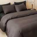 CLOTHKNOW Brown King Size Comforter Set Dark Coffee Bedding Comforter Sets Soft Brown Comforter Men Women Comforter with 2 x Pillow Cases
