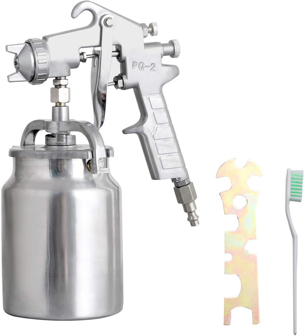 Professional Siphon Feed Spray Gun - 1.8mm Nozzle for Spraying Oil-Based or Latex Paints, with Cleaning Kits and Cup