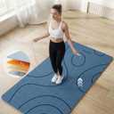 EaseUp Large Yoga Mat 73x35.5x0.4",10mm Thick Non-Slip for Home Workout | Extra thick and wide,TPE material, joint cushioning, easy to clean, wear-resistant, for yoga & Pilates with strap