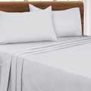 Queen Sheet Set - Double Brushed Microfiber Bedding Set Queen, 4 Piece Deep Pocket Queen Sheet - Ultra Soft, Easy-Fit, Wrinkle Free, Quick Dry, Easy Care Queen Sheets - Light Grey