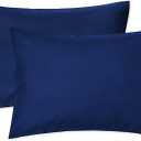 EXQ Home Toddler Pillowcases Zippered 13x18 Travel Pillow Case Set of 2, Small Pillow Case Fits Baby Pillow Sized 12x16, 13x18, Kids Pillowcases 2 Pack Machine Washable(Navy)