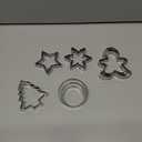 15Pcs Christmas Cookie Cutters-Holiday Cookie Cutters-430 Stainless Steel Biscuit Cutter for Baking-Gingerbread Man, Snowflake, Christmas Tree, Round, Star