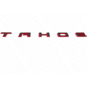 1Pc 2021+Tahoe Liftgate Nameplate 3D Badge Letter Logo Emblem RST Replacement for Tahoe (Black Red)