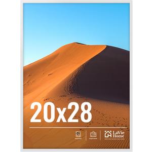 LaVie Home 20x28 Picture Frame for Wall Display, 20x28 White Picture Frame with HD Plexiglas, 20 x 28 Poster Frame 1 Pack, Display Frame for Vertical or Horizontal, Classic Collection