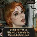 ALLAURA Evil Killer Doll Wig Orange Halloween Wig Includes Scar Tattoos Anime Cosplay Halloween Costume