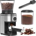 Coffee Grinder, Electric Conical Burr Grinder with 30 Grind Settings for 2-12 Cups, Adjustable Burr Mill for Home Use (Brushed Stainless Steel)