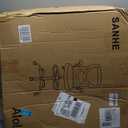 Alolo Drafting Chair,Big and Tall Office Chair with Footrest Ring,Ergonomic Chair for Counter Height and Standing Desk Comfy with Lumbar Support and Flip-up Armrests in Heavy Rolling Base, Black and White