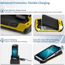 Protective Case Cover for Zebra TC51 TC52 TC56 TC57 TC510K Rugged Boot with Hand Strap for Zebra Phone Case with Tempered Glass (Yellow)