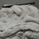 Lucky Brand Solid Rabbit Mink Faux Fur Throw Blanket, Grey Plush Faux Fur Blanket for Sofa or Bed, 50"x70", Light Gray