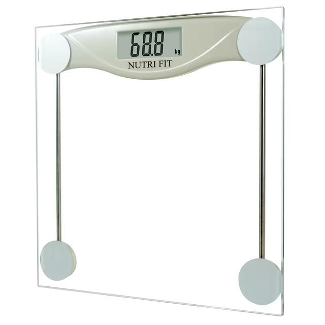 NUTRI FIT Bathroom Scale Digital Body Weighing Scales Most Accurate for Weight Measurements, Glass, 330 lb