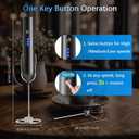 Rechargeable Milk Frother with Stand 3 Speed | Handheld Electric Whisk Stainless Steel Drink Mixer for Latte Cappuccino Hot Chocolate, Black