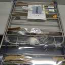 SONGMICS Clothes Drying Rack, with Sock Clips, Metal Laundry Rack, Foldable, Space-Saving, Free-Standing Airer, with 2 Height-Adjustable Gullwings, Indoor Outdoor Use, Silver and Blue ULLR52BU