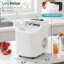 DUMOS Ice Maker Countertop, Ice Machine with Portable Handle, Basket and Scoop, 26lbs Daily, 9 Bullet Cubes in 6~8 Mins, Auto-Cleaning for Home, Kitchen, Office, Outdoors, RV Camping