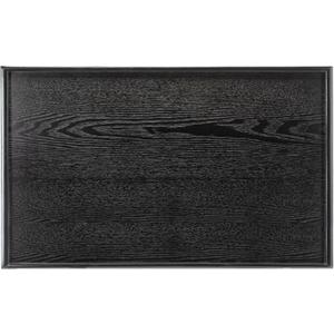 32 x 20 Inches Extra Large Solid Wood Serving Tray for Tea Coffee Table Snack Food Meals Serving Plate Kitchen Party Bar Breakfast Server with Raised Edges Black Wooden Decorative Ottoman Tray