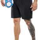 MIER Men's Quick-Dry Athletic/Soccer/Basketball Shorts Without Pockets No Liner Running Workout Training Active Shorts Black, S