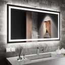 Amorho LED Bathroom Mirror, 55" X30" Mirror with Front Light and Backlit, Dimmable Bathroom Mirrors for Wall, Anti-Fog, Memory, 3 Colors, Double LED Lights, Shatter-Proof, ETL Listed