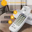 AT&T 210 Basic Trimline Corded Phone, No AC Power Required, Wall-Mountable, White