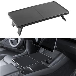 DGXWLLW Center Console Table for Tesla Model Y Juniper 2025 2026 Model 3 Highland 2024 2025 2026 Foldable Mini Food Eating Table Tray Laptop Work Desk for Tesla 2020-2026 ModelY & 2017-2026 Model3