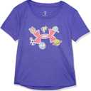 Under Armour girls Short Sleeve Shirt, Crewneck, Lightweight and Breathable (4, Purple All Sport)