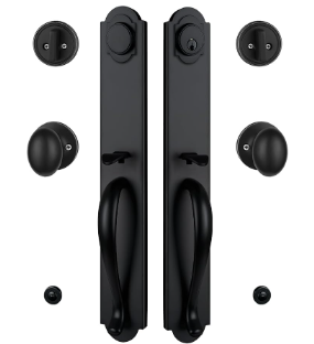 NEWBANG Matte Black Keyed Handleset with Adjustable Hole Distance, MDHST2018DB, Pack of 1 