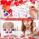 Woanger 15 Pcs Valentine's Day Wooden Rubber Stamps and Craft Ink Pads Card Stamps Pads Wooden Rubber Stamp for Scrapbooking DIY Paper Wood Fabric Valentine Holiday