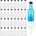 Tessco for you 100 Pcs Mini Liquor Bottles with Black Cap, Small Empty Shot Bottle, Airtight Plastic Spirit Alcohol, Salad Dressing Wine Hot Sauce Party Supplies(1.7 Oz)