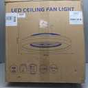 24" Bladeless Ceiling Fan with Light Remote, Low Profile Ceiling Fans with App Control, Smart Modern Ceiling Fans with Lights, 3 Dimmable LED Light for Bedroom, Living Room Back (Black)