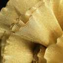 2 Yards Width Retro Width 10inch Ruffle Pleated Chiffon Trim Dress Bag Decoration Tulle Fabric Applique Trimming Craft Sewing (Gold)