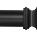 Ivilon Drapery Treatment Window Curtain Rod - Square Design 1 1/8 Rod. 72 to 144 Inch. Black