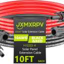 Solar Extension Cable 10Ft 10AWG, Solar Wire with Tool-Free Solar Connectors, Waterproof Solar Panel Extension Cable 6mm, PV Cable 10Gauge for Home Boat RV Solar Panels(10ft)